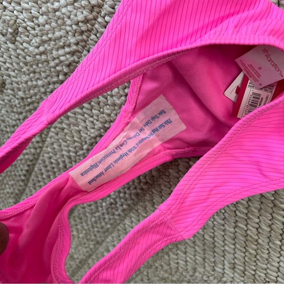 Xhilaration Pink Bikini Halter Top High Leg Scoop Waist Bottoms NEW WITH TAGS S - Picture 2 of 6